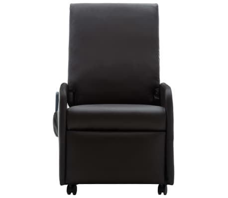 vidaXL Rozkładany fotel do masażu, brązowy, sztuczna skóra