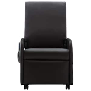 vidaXL Atlošiamas masažinis krėslas, rudas, dirbtinė oda