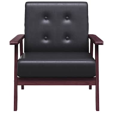 vidaXL Poltrona em couro artificial preto[4/5]