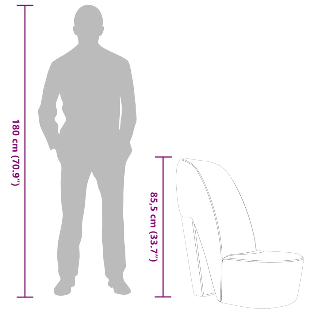 Stol v obliki visoke pete roza umetno usnje - slika 9