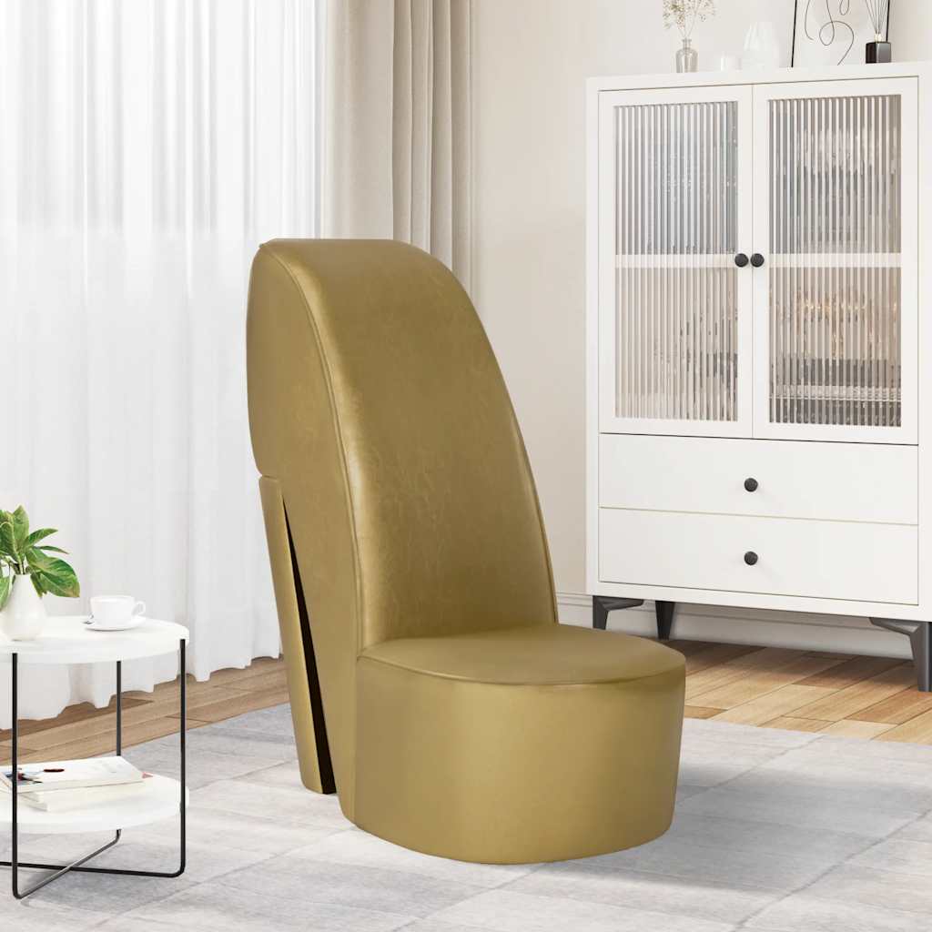 vidaXL Scaun, design toc înalt, auriu, piele ecologică