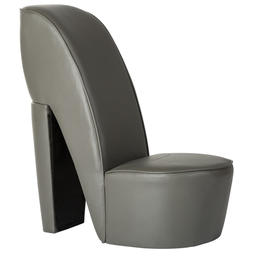 9: vidaXL stol højhælet sko-design kunstlæder grå