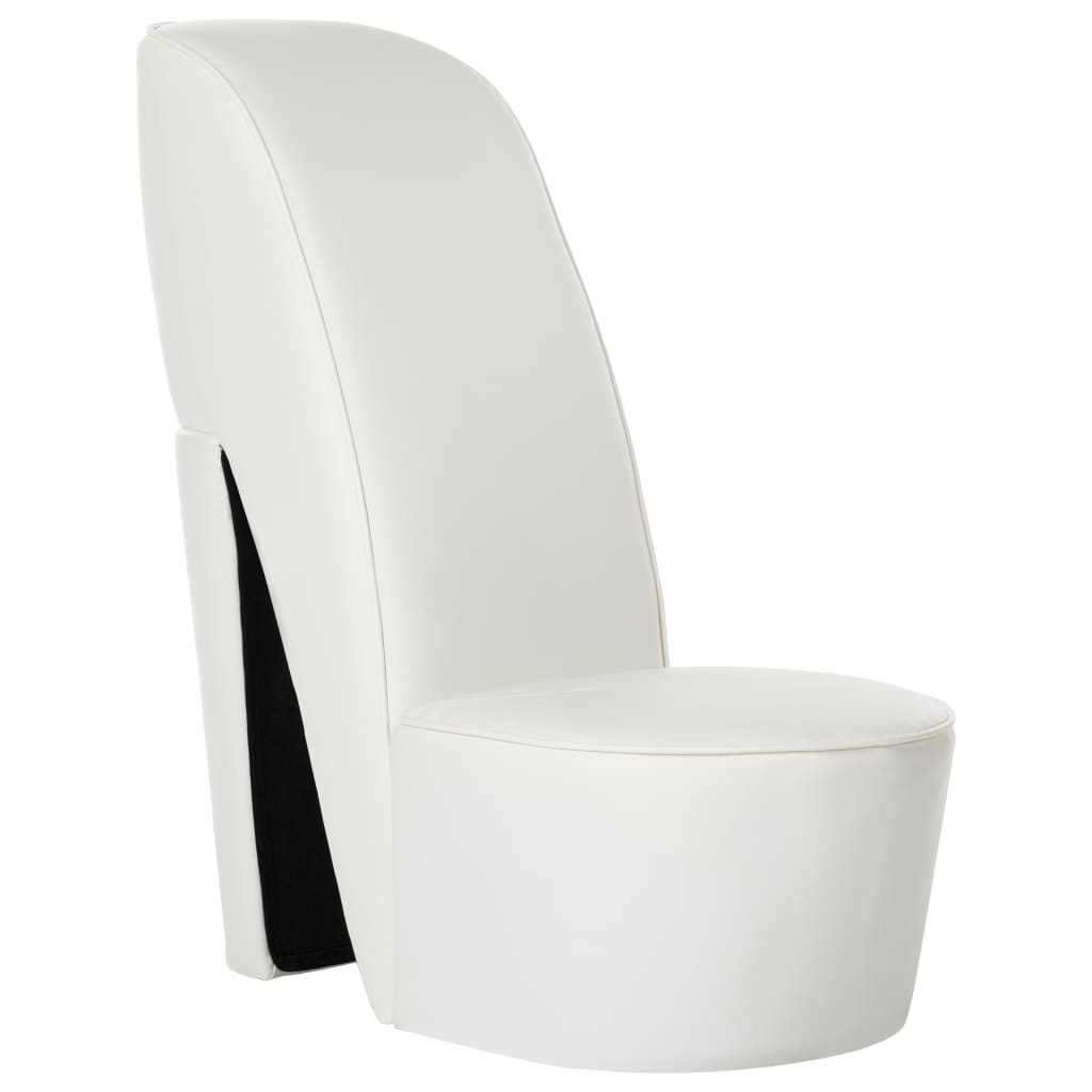 Chaise en forme de chaussure à talon haut Blanc Similicuir