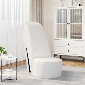 Stol v obliki visoke pete belo umetno usnje