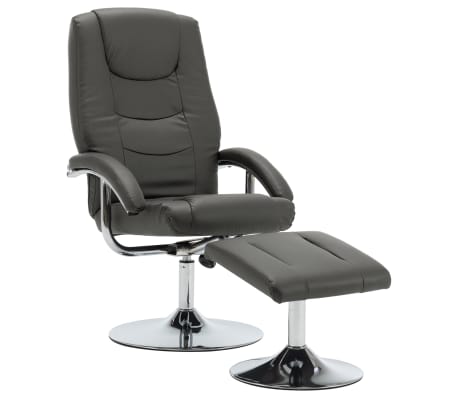 vidaXL Fauteuil inclinable avec repose pied Gris Similicuir vidaXL Fauteuil inclinable avec repose pied Gris Similicuir