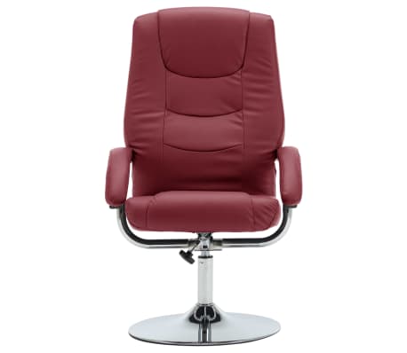 vidaXL Fauteuil inclinable avec repose-pied Rouge bordeaux Similicuir