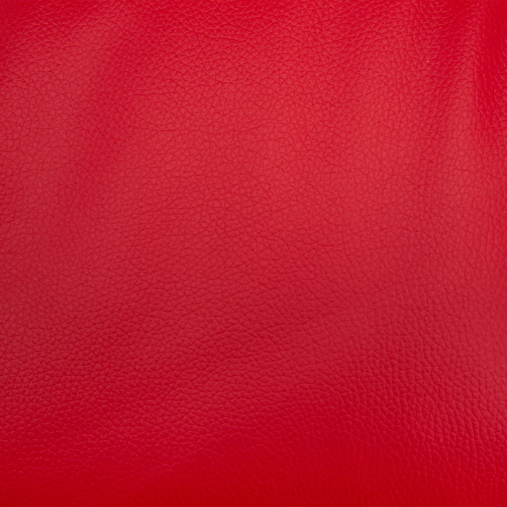 Fotoliu rabatabil cu taburet, roșu, piele ecologică