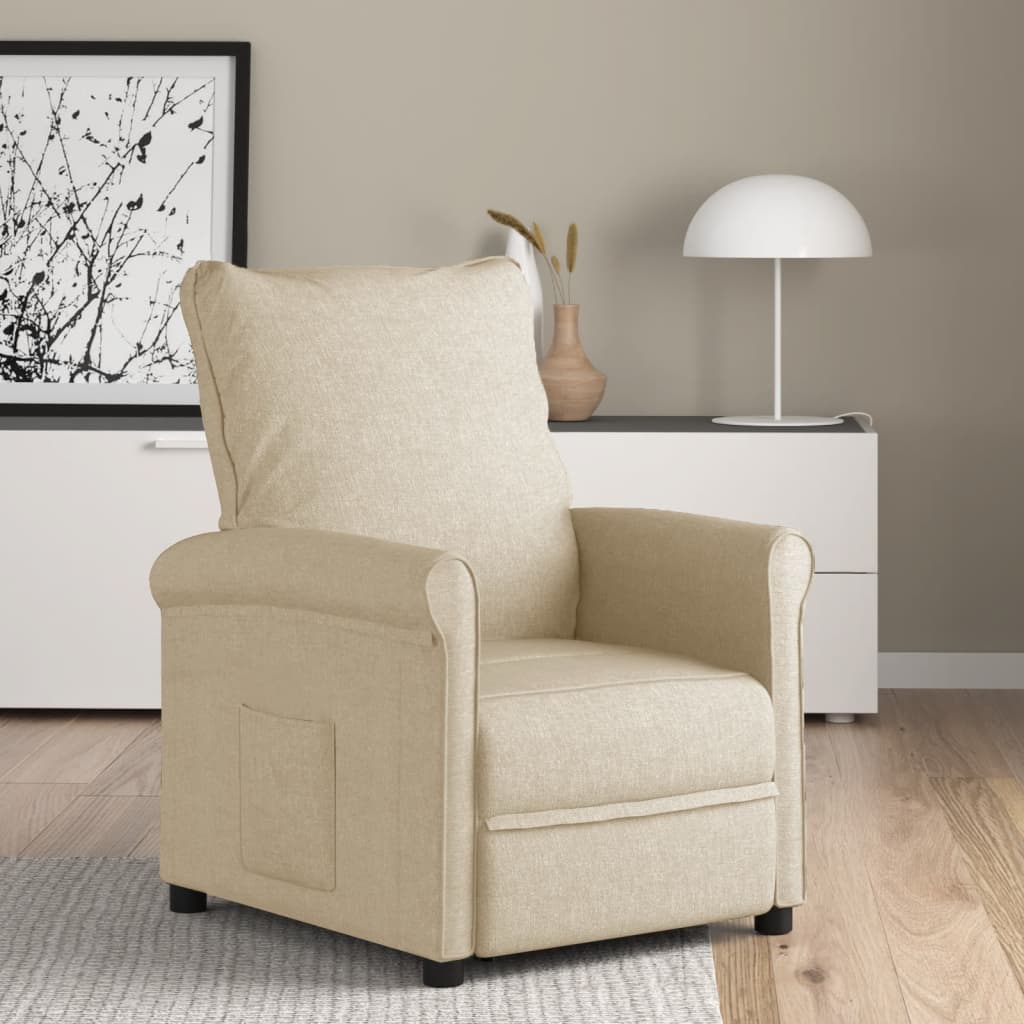 Fauteuil inclinable Crème Tissu