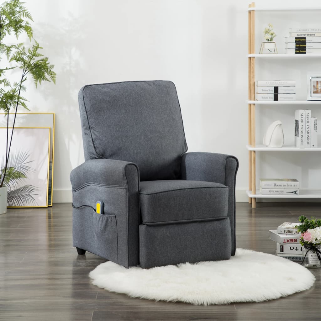 Fauteuil de massage Gris foncé Tissu
