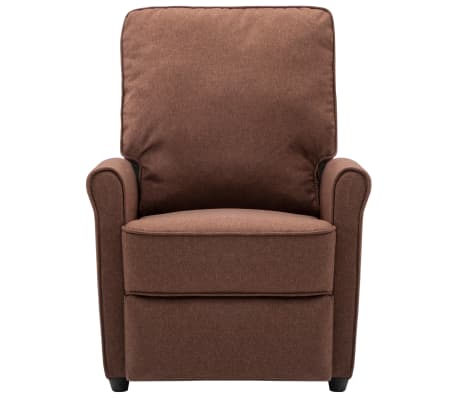 vidaXL Fotel z masażem, brązowy, obity tkaniną