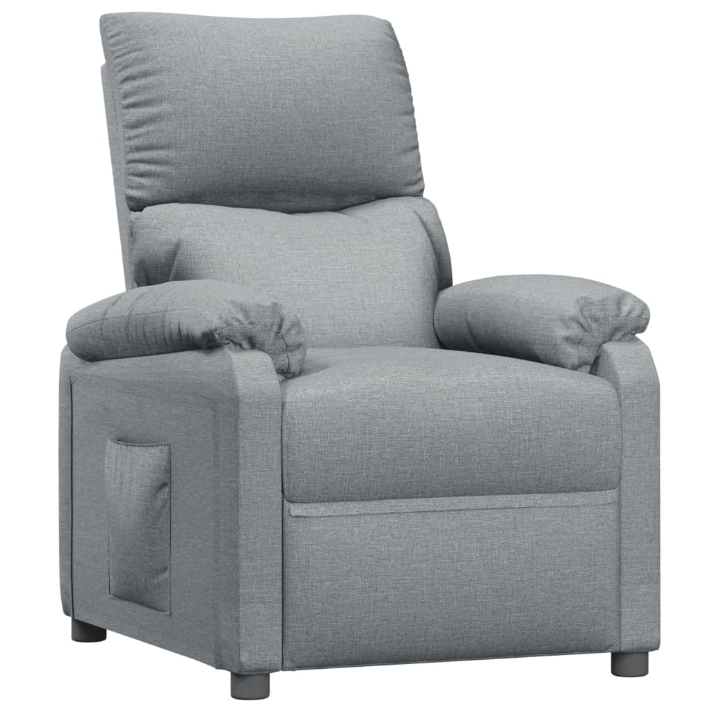 vidaXL TV Recliner Light Grey Fabric - Wood Factory Furniture