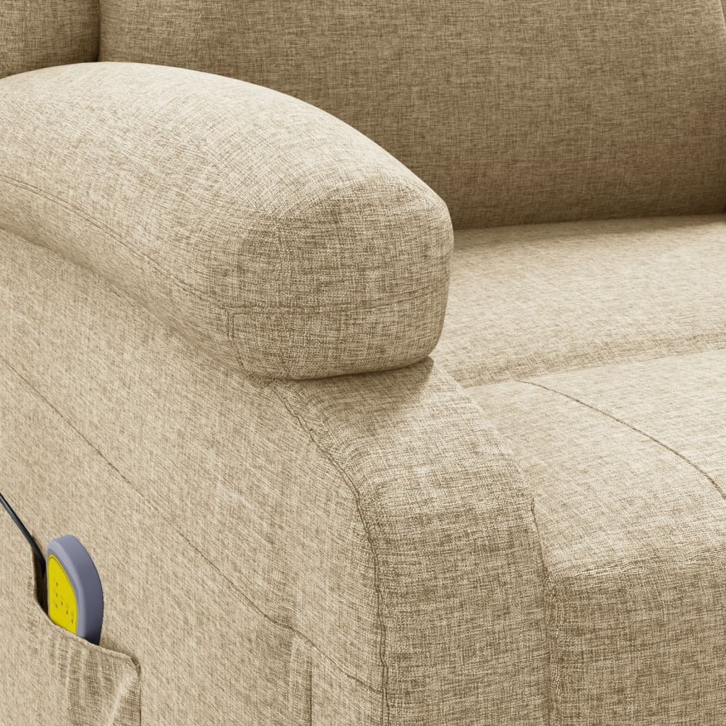 Poltrona Massaggiante Crema In Tessuto VidaXL 17 width=274