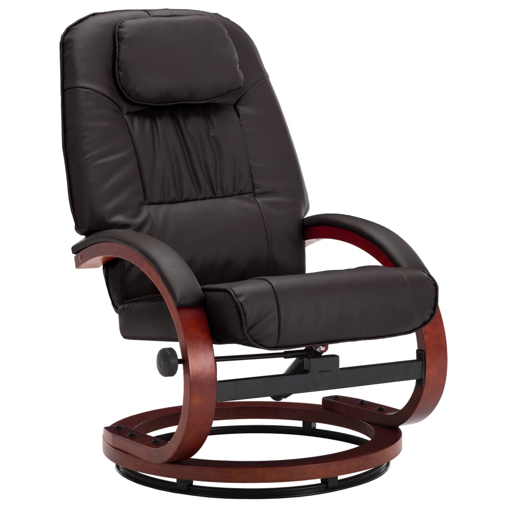 vidaXL Fauteuil inclinable avec repose-pied Marron Similicuir