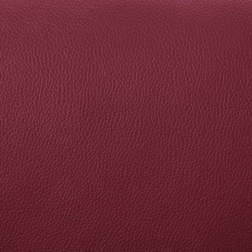 Fotoliu rabatabil cu taburet, roșu vin, piele ecologică