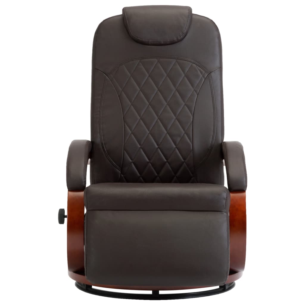 vidaXL Rozkładany fotel telewizyjny, brązowy, sztuczna skóra
