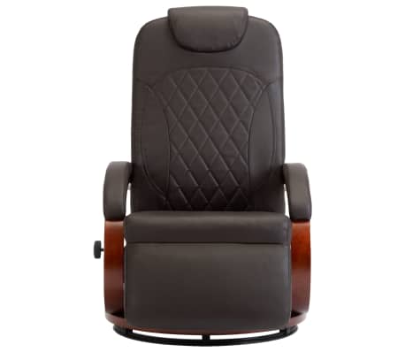 vidaXL Rozkładany fotel telewizyjny, brązowy, sztuczna skóra