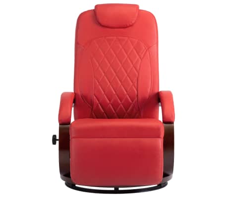 vidaXL Fauteuil inclinable TV Rouge Similicuir