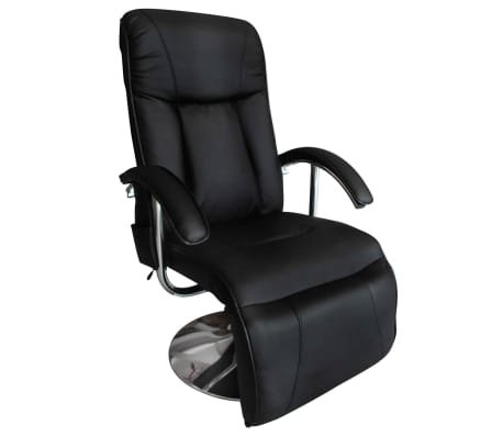 vidaXL TV Massage Chair Black Faux Leather