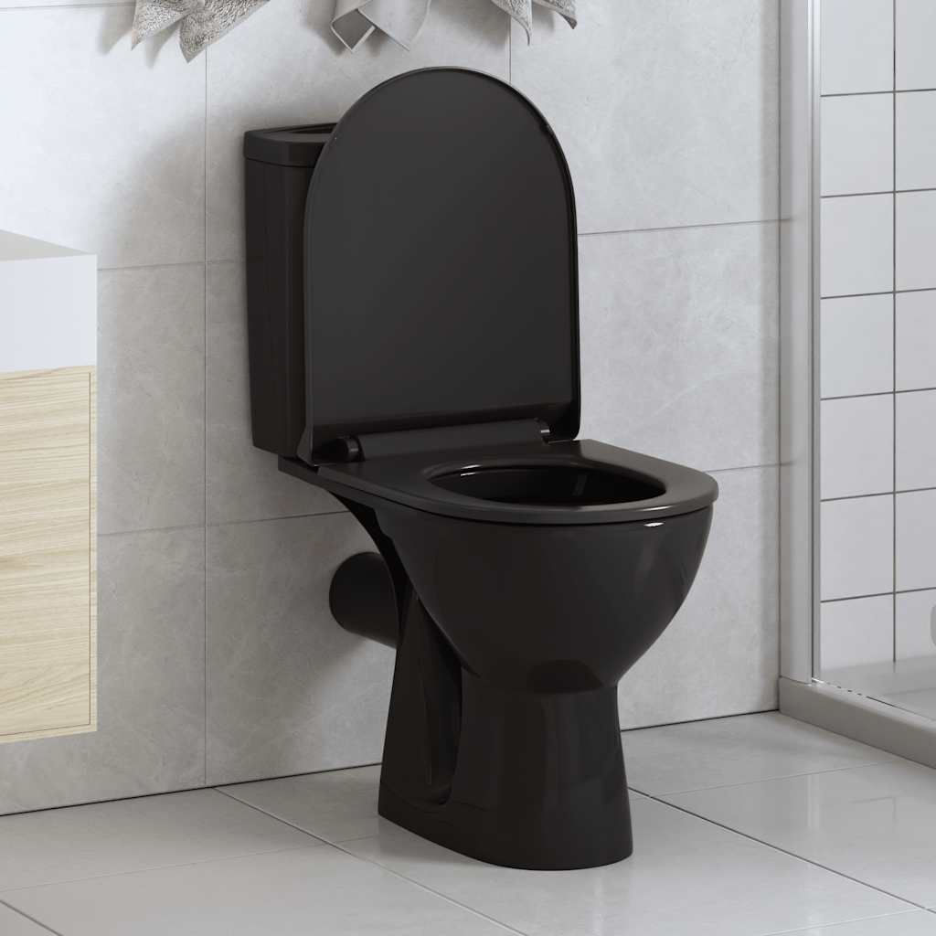 vidaXL Toilettensitz mit Absenkautomatik und Quick-Release Schwarz