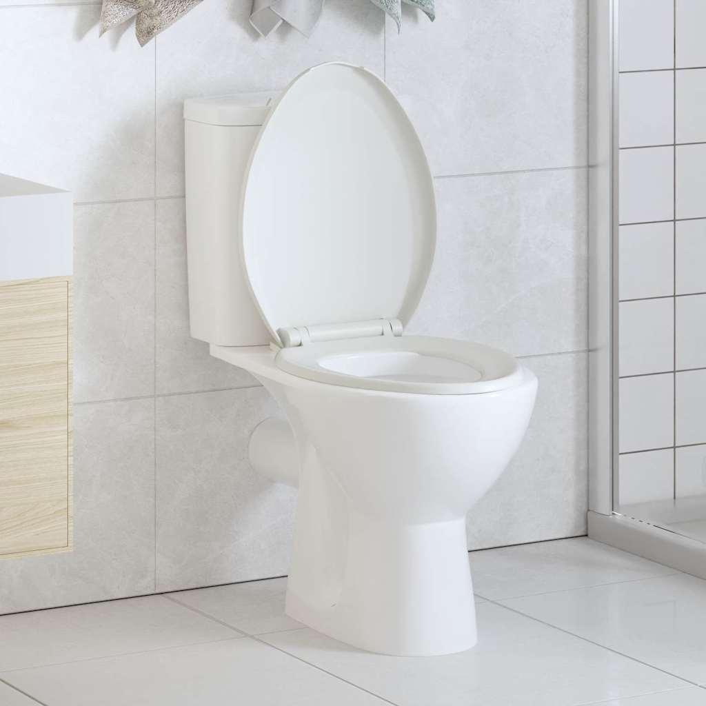 Toiletsæde med soft-close og quick release - hvid, 47 × 35 cm