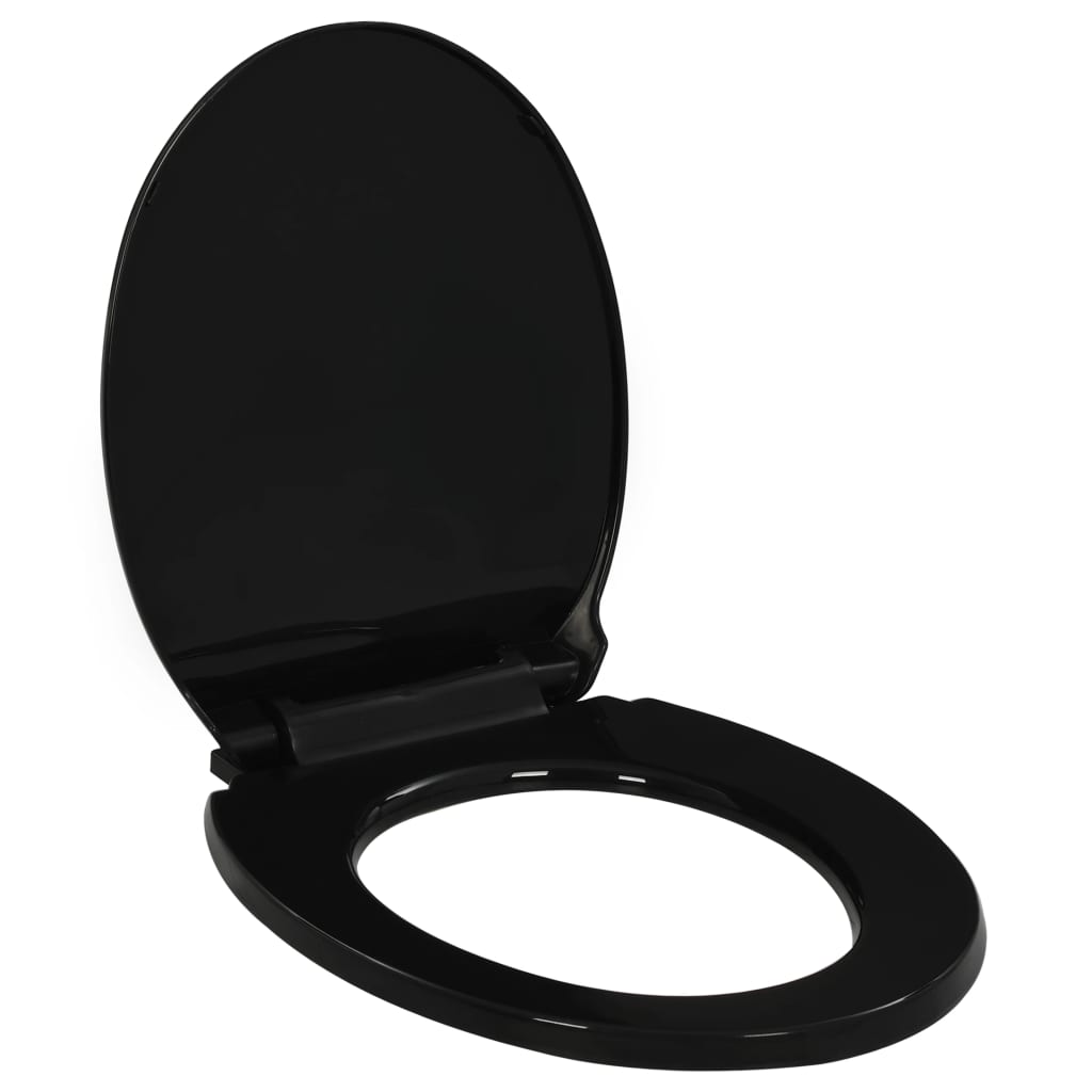 vidaXL Capac WC închidere silențioasă, eliberare rapidă, negru imagine vidaxl.ro