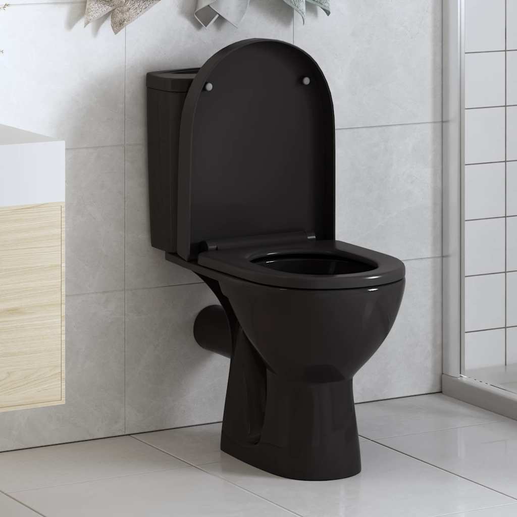 vidaXL Toilettensitz mit Absenkautomatik und Quick-Release Schwarz