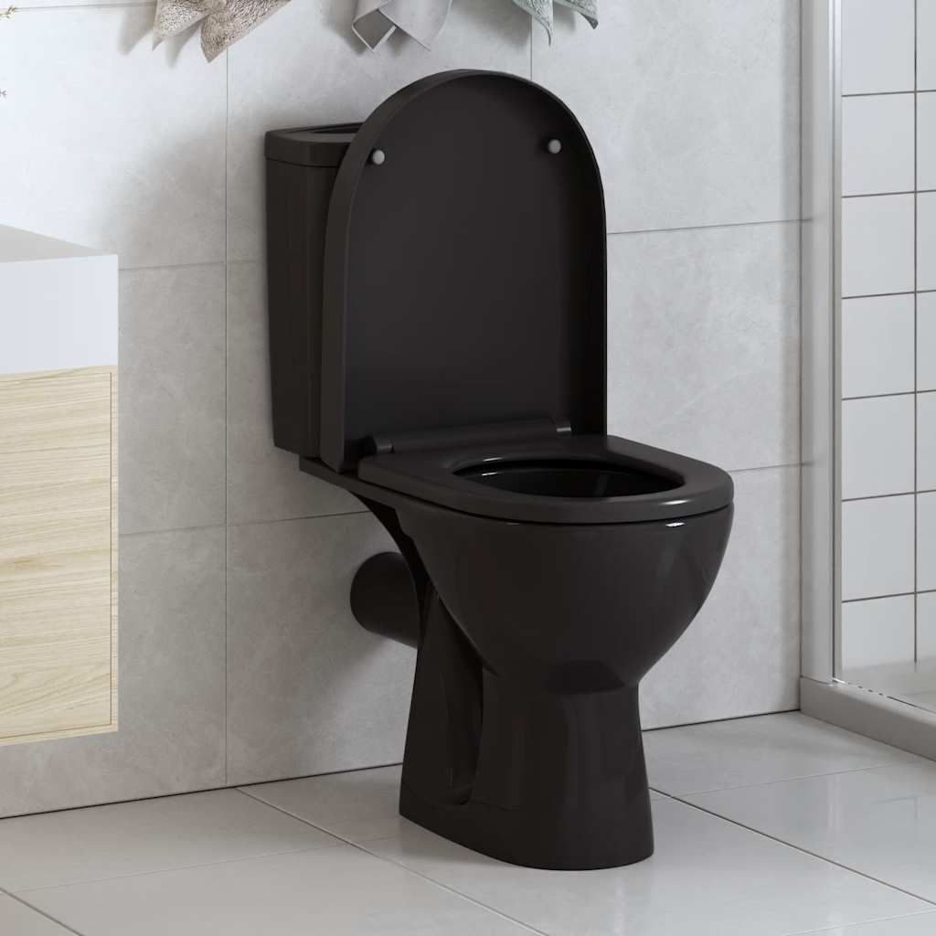 vidaXL toiletsæde med soft-close og quick release-design sort