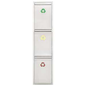 vidaXL affaldsspand med sortering rustfrit st&aring;l 24 l s&oslash;lvfarvet