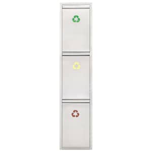 vidaXL Reciklažna kanta za smeće srebrna od nehrđajućeg čelika 45 L