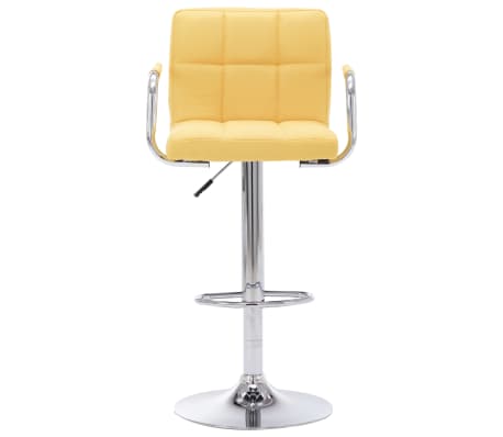 vidaXL Krzesło barowe, żółte, tapicerowane tkaniną