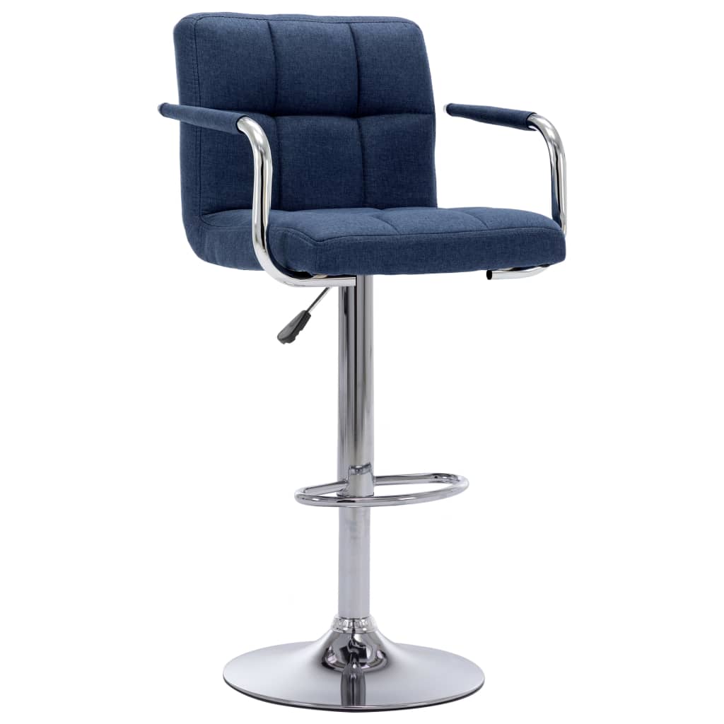 vidaXL Бар столове, 2 бр, сини, текстил