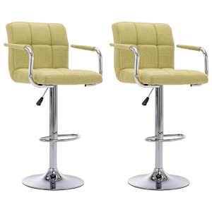 Barski stoli 2 kosa zeleno blago