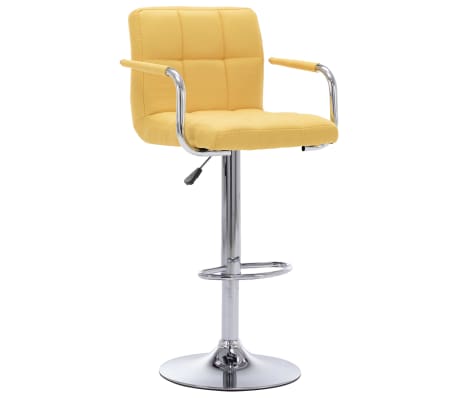 vidaXL Barové stoličky 2 ks, žlté, látka