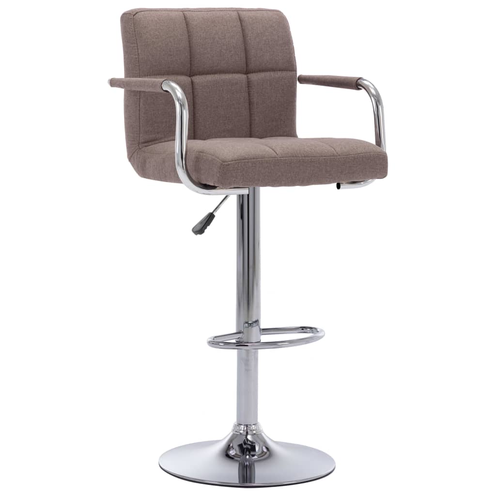 vidaXL Cadeiras de bar 2 pcs tecido cinzento-acastanhado