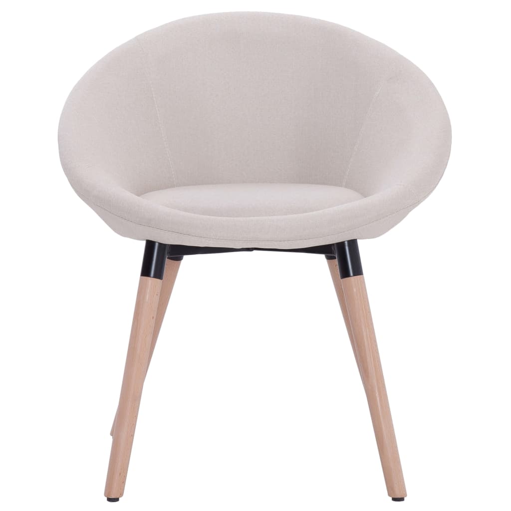 vidaXL Valgomojo kėdė, kreminės spalvos, audinys
