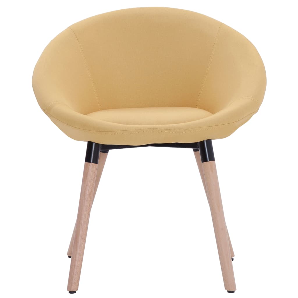 vidaXL Jídelní židle žlutá textil