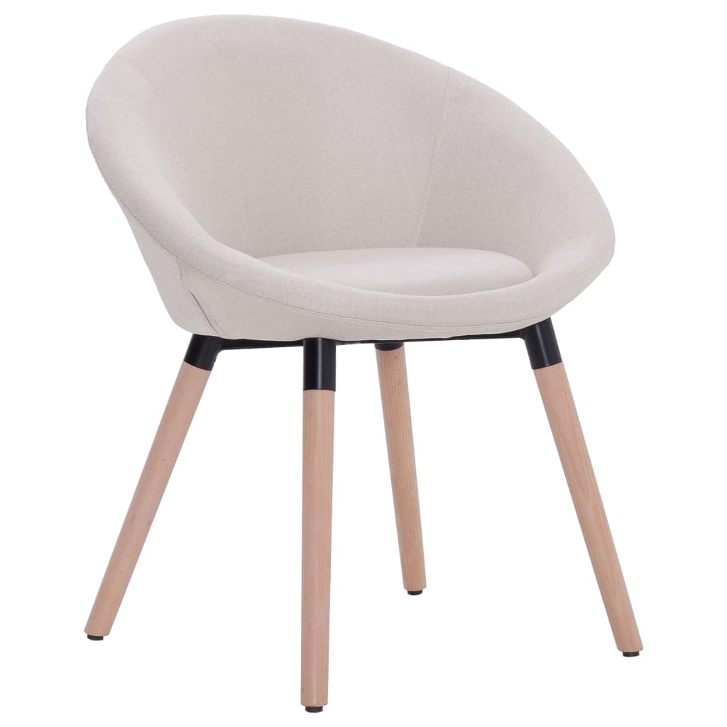 

vidaXL Eetkamerstoelen 2 st stof crème