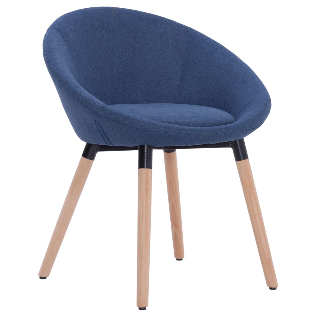 vidaXL Valgomojo kėdės, 2 vnt., mėlynos spalvos, audinys