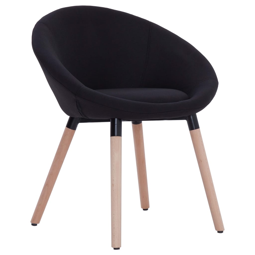 vidaXL Eetkamerstoelen 2 st stof zwart