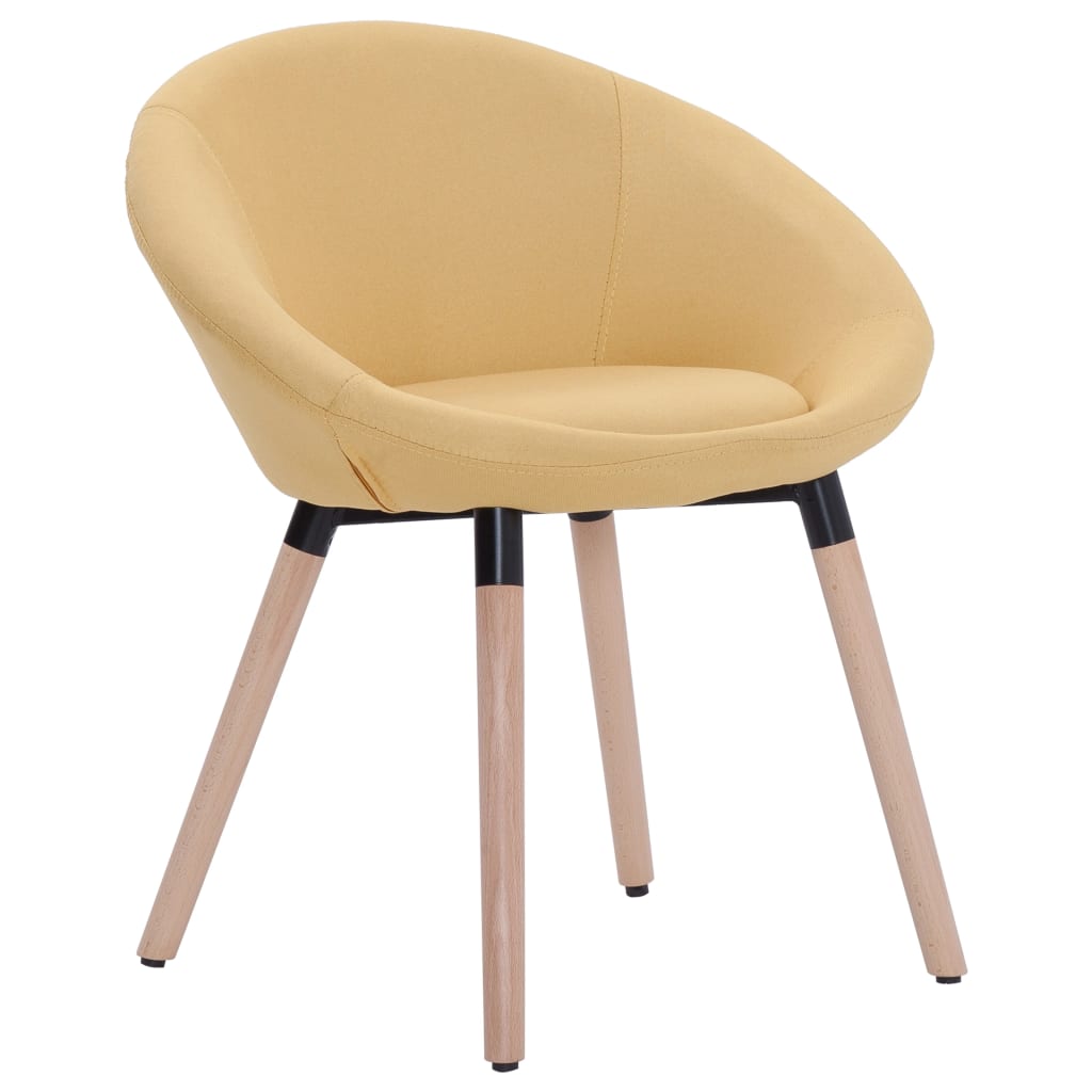 

vidaXL Eetkamerstoelen 2 st stof geel