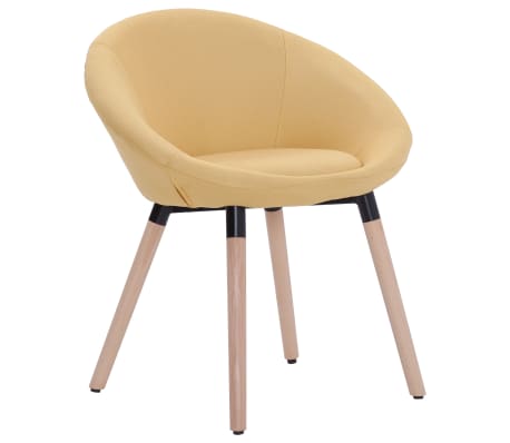 vidaXL Eetkamerstoelen 2 st stof geel