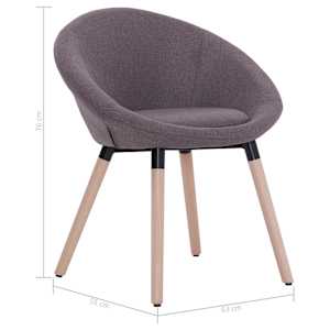 Jídelní židle 2 ks taupe textil - obrázek 8