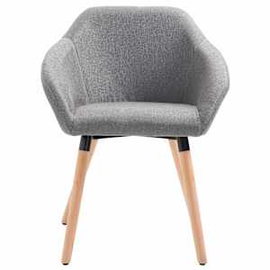 Jídelní židle světle šedá textil - obrázek 2