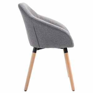 Jídelní židle světle šedá textil - obrázek 3