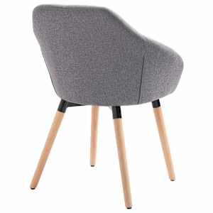 Jídelní židle světle šedá textil - obrázek 4