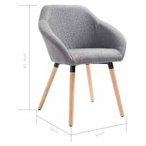 Jídelní židle světle šedá textil - obrázek 6