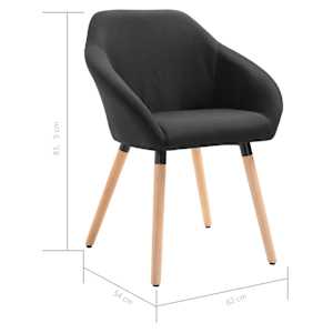 Jídelní židle černá textil - obrázek 6