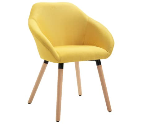 vidaXL Esszimmerstuhl Gelb Stoff Küchenstuhl Sessel Stuhl Polsterstuhl