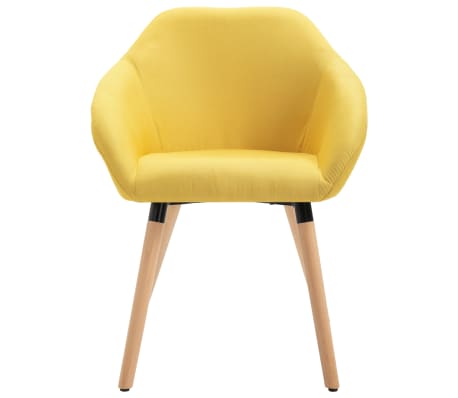 vidaXL Krzesło do jadalni, żółte, tapicerowane tkaniną
