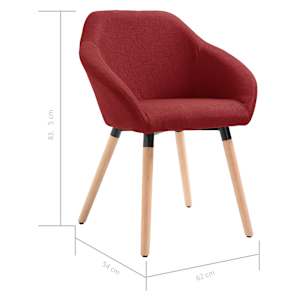 Jídelní židle vínová textil - obrázek 6